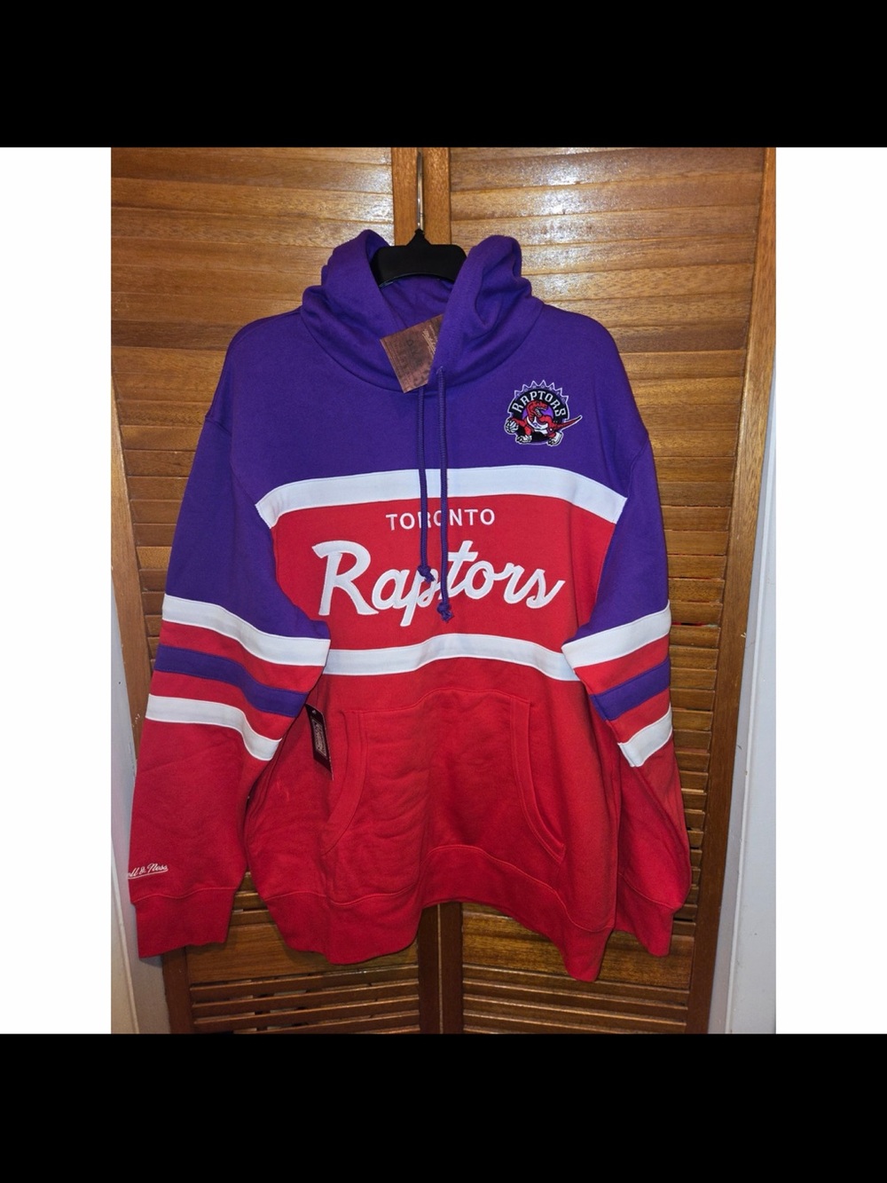 Toronto Raptors Mitchell and Ness  Purple Head Coach Pullover Hoodie XL